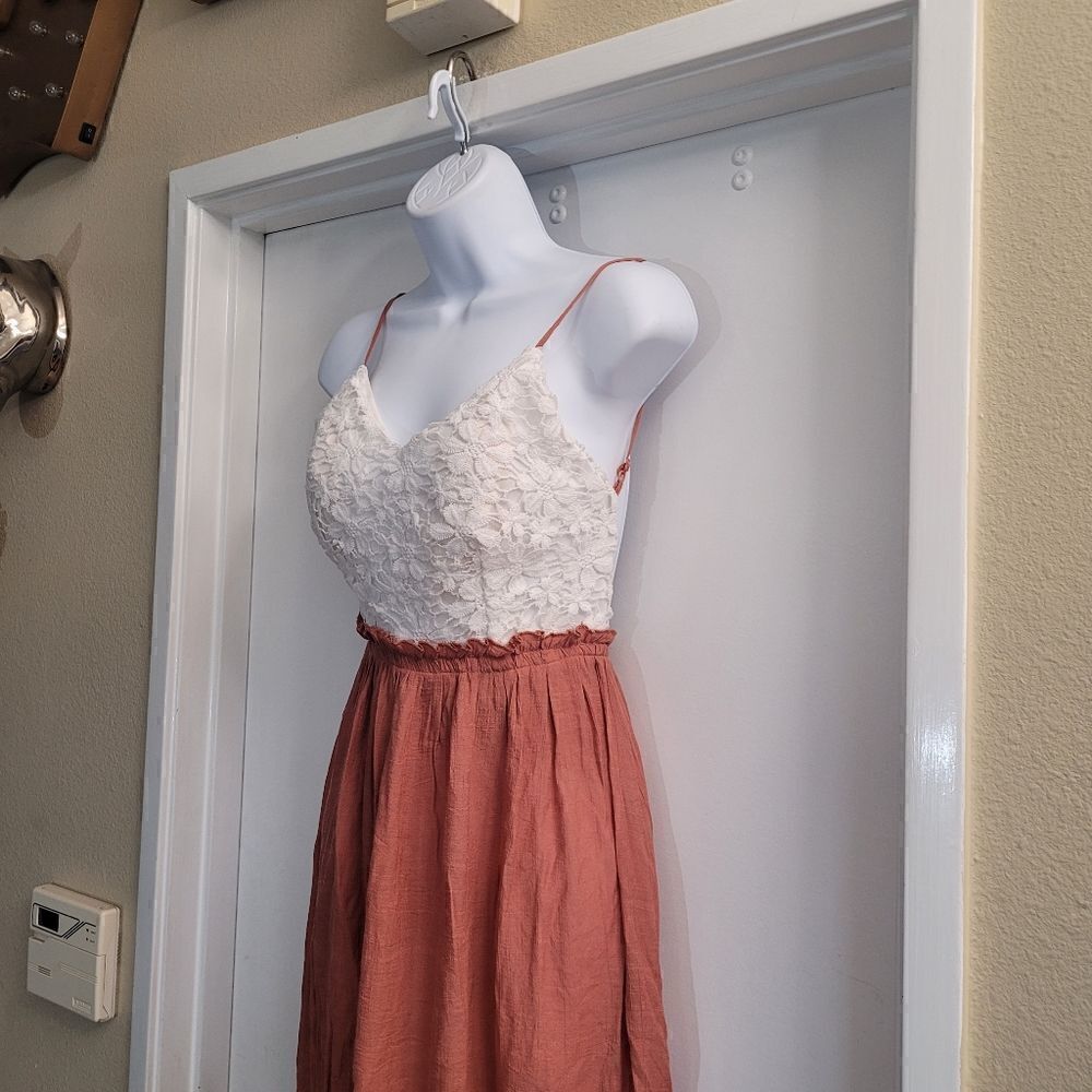 Mind Code Open Back Boho Lace And Ruffledress - image 2